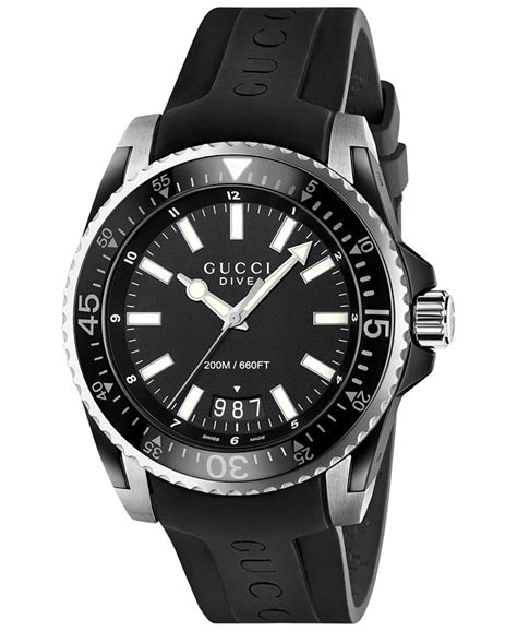 gucci men's swiss made tiger dial diver silicone strap watch|Gucci dive watches.